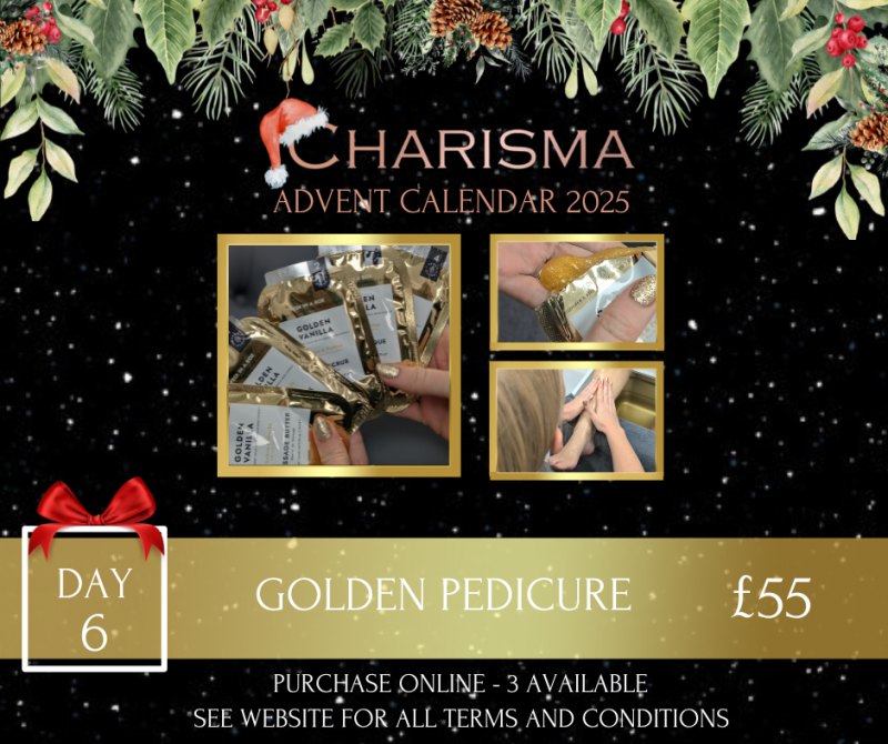 Advent Day  6 – The Golden Pedicure £55 