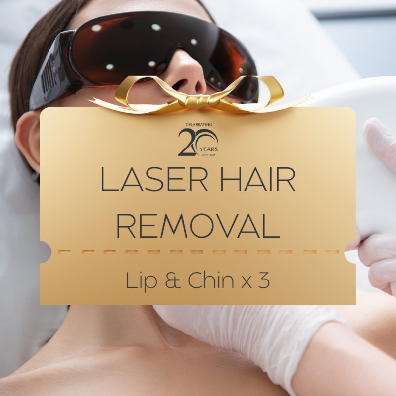 20YRS Laser Hair Removal - Lip & Chin x 3 Sessions