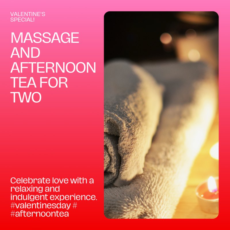 Back neck and shoulder Massage for two inc Afternoon Tea at the Fox and Peony