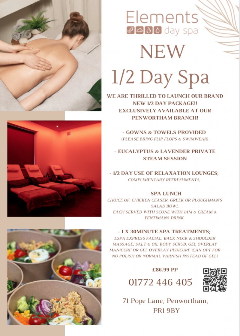 1/2 Day Spa Package - Penwortham Exclusive
