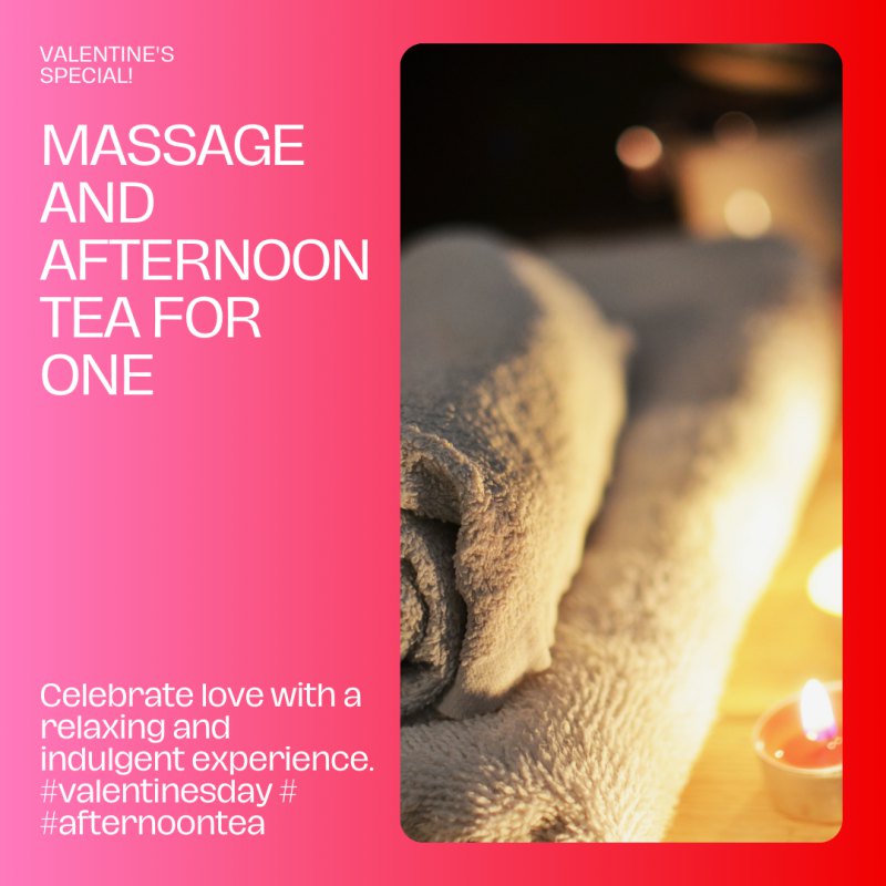 Back Neck and Shoulder massage inc Afternoon Tea for one at the Fox and Peony