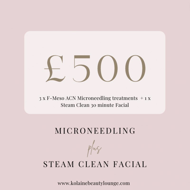 F-Meso ACN Microneedling Trio Including Steam Clean 30 Minute Facial